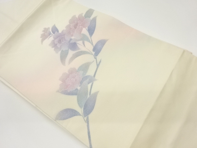 花に葉模様名古屋帯